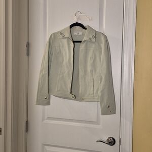St. John Collection Cream Bomber Jacket